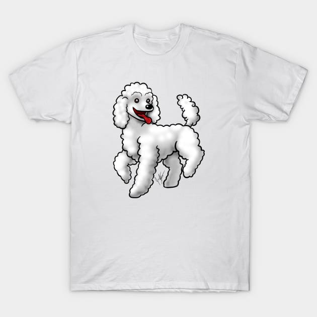 Dog - Poodle - White T-Shirt by Jen's Dogs Custom Gifts and Designs